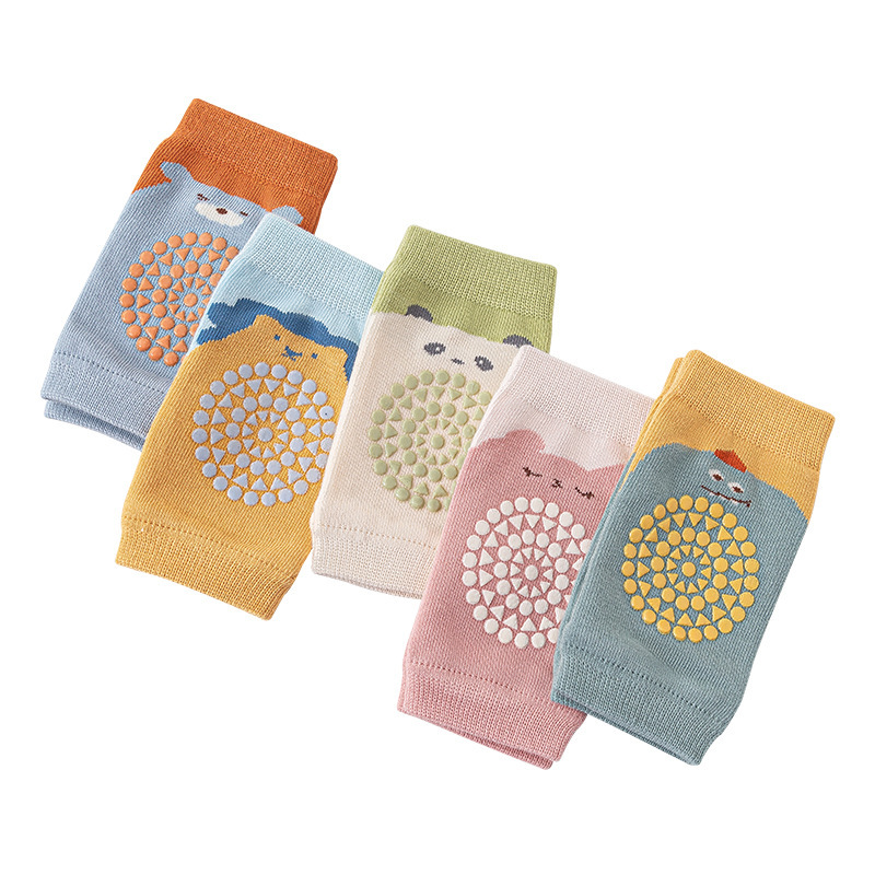 Medias de punto de malla de algodón fino, calcetines de punto de rastreo huecos, niños y niñas para bebés, calcetines de bebé, rodilleras de dibujos animados antideslizantes