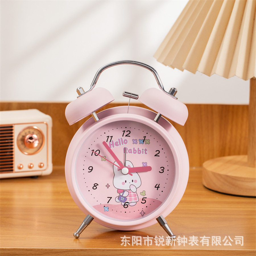 Nuevos lindos dibujos animados reloj creativo de alto valor de la luz nocturna despertador silencioso adornos de cabecera del dormitorio