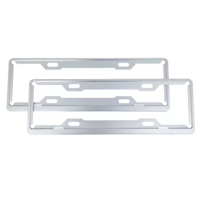 regulations license plate frame carbon fiber: Other Automotive Exterior Supplies - 10-thickness-large-hole-silver-new-energy
