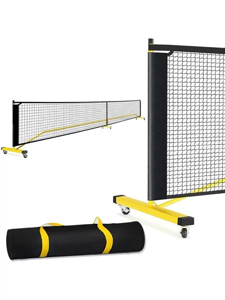 Portable Movable Pickleball Net with Wheels Outdoor Indoor Training Net Detachable Pickleball Net Tennis