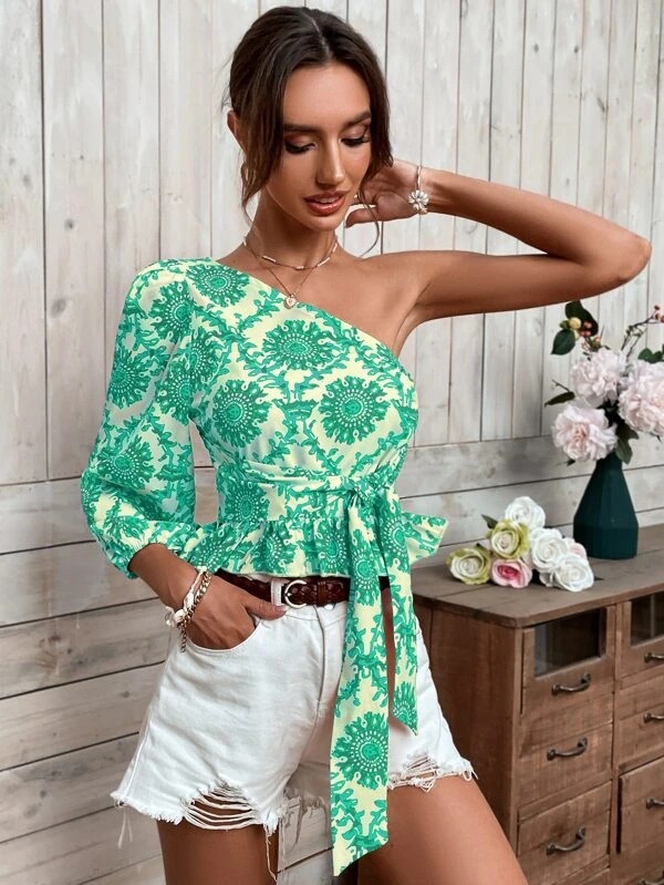 Slim Fit Type Printing Pattern Wholesale Women's Sexy Printing Long Sleeve Printing Blouses