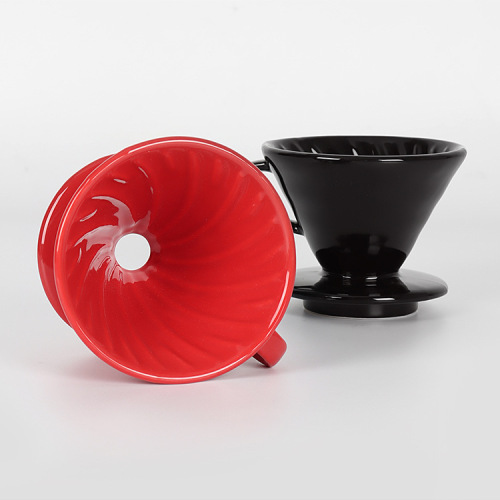 Ceramic coffee filter cup V60 drip filter spiral filter paper cup conical sharing pot funnel set