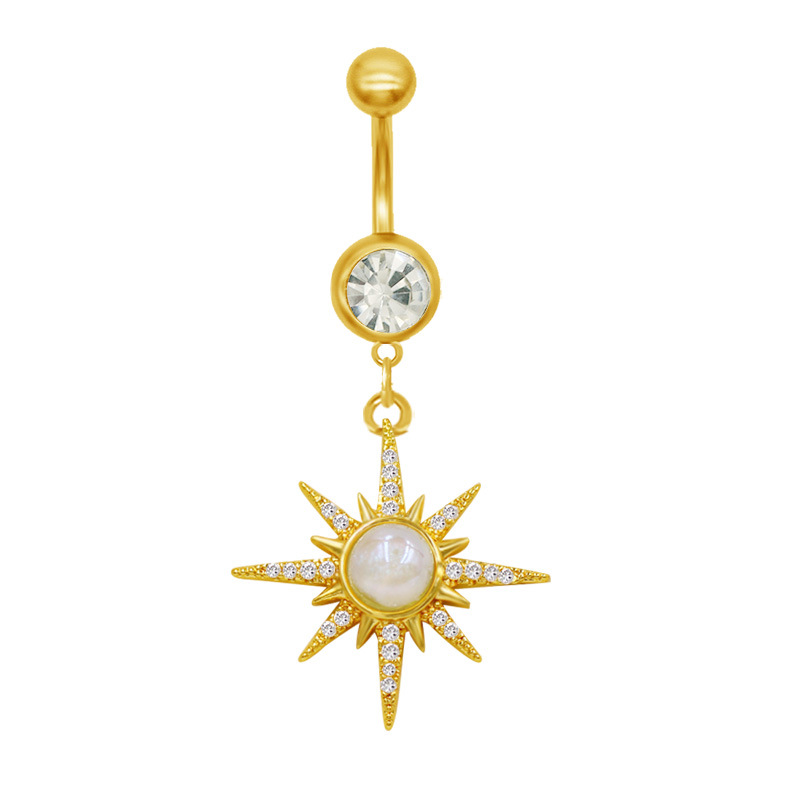 Piercing de nombril lune et papillon avec strass en forme cœur_voghion.com