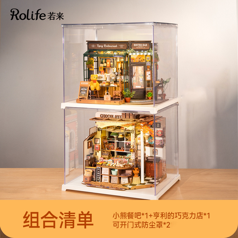 Rolife Ruo Lai Henry's Chocolatería bricolaje casa hecha a mano bloques de construcción tridimensionales juguetes modelo para niños
