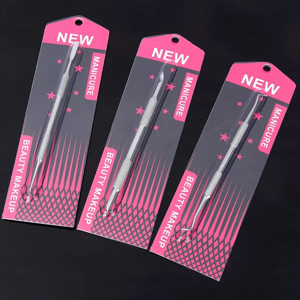 Cross-border new Russian stainless steel nail steel push double-headed nail removal push dead skin horseshoe push color stick tool
