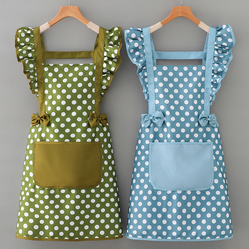 Foreign Style Household Kitchen Apron Twill Cotton Women's Cooking Fashion Cotton Waist Work Clothes Foreign Trade New Style Maid Apron