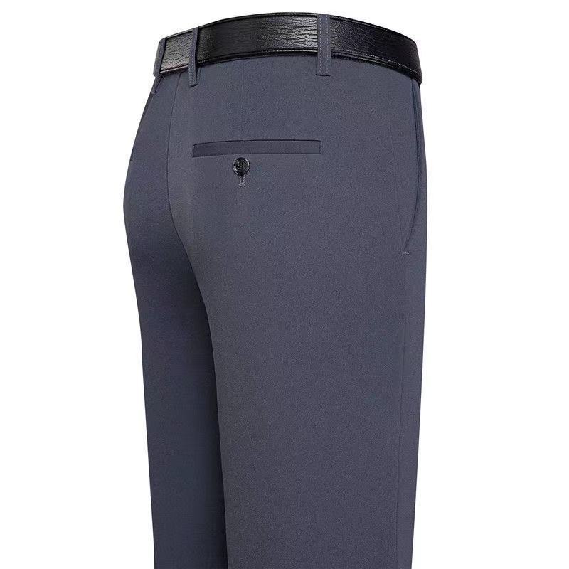 Verano en stock recto Four Seasons universal micro elástico de los hombres pantalones de traje casual de mediana edad y ancianos delgados gruesos Pantalones rectos de negocios al por mayor