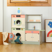 木制过家家仿真洗衣机柜儿童动手能力培养宝宝模仿洗衣服益智玩具