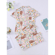 P 47752 Printed lapel short sleeve home set ӡ�����I����Ҿ�
