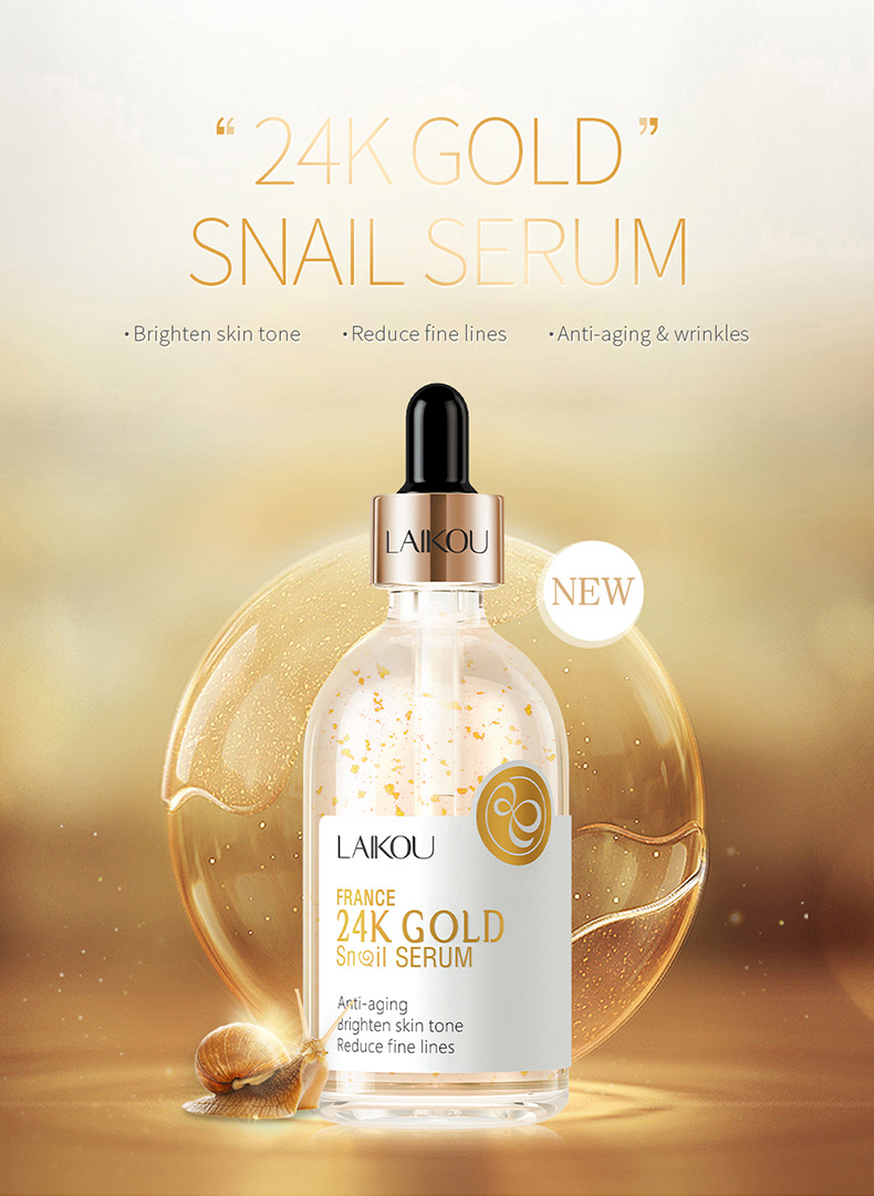 Cross-border Laicome French 24k Gold Snail Essence 100ml Moisturizing Skin Care products Wholesale manufacturer in stock undefined