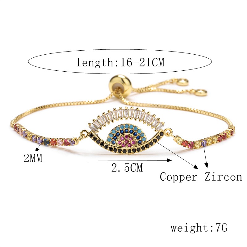 Fashion Eye Copper Bracelets Plating Zircon Copper Bracelets