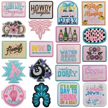 建兴现货跨境英文字母刺绣布贴电脑绣花标帽子衣服箱包装饰补丁贴