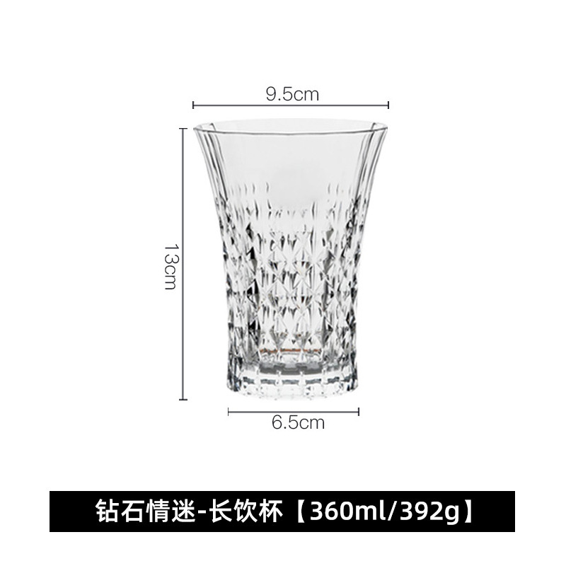 Francés importado CDA cristal diamante vintage vino tinto ventiladores champán Copa whisky vidrio