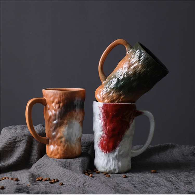 Ceramic Coffee Mug Large Capacity Creative Kiln Change Glacier Cup_voghion.com