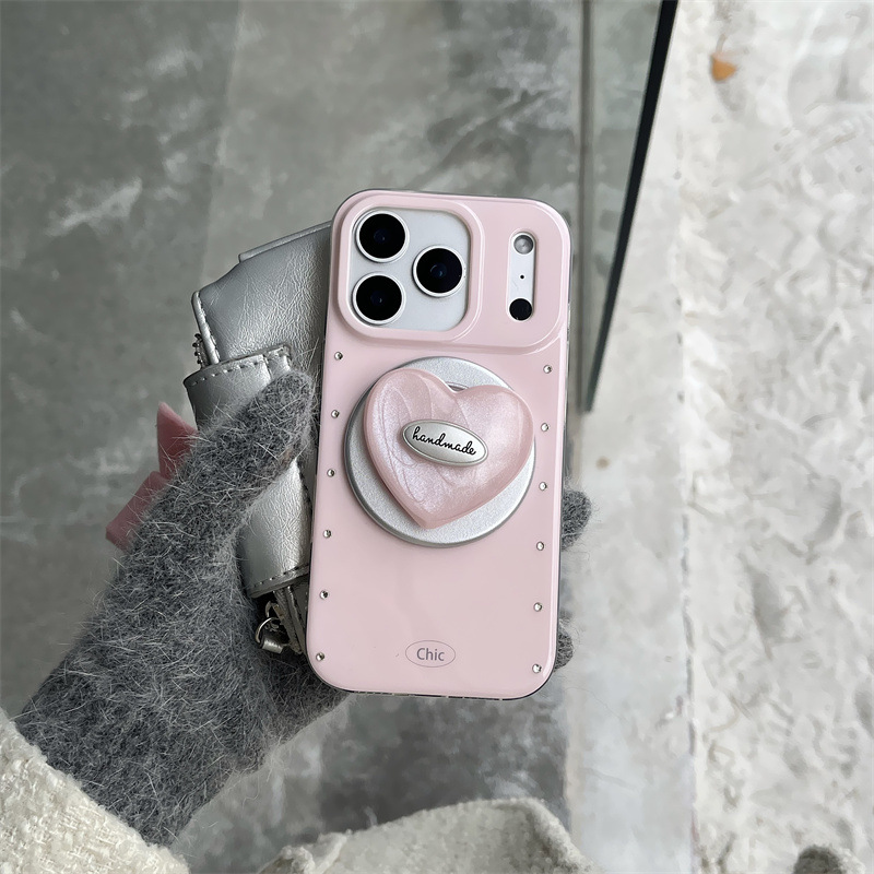 Coque coréenne simple à nœud papillon et étoiles pour iPhone 17/16 Pro Max/15/14, motif cœur girly_voghion.com