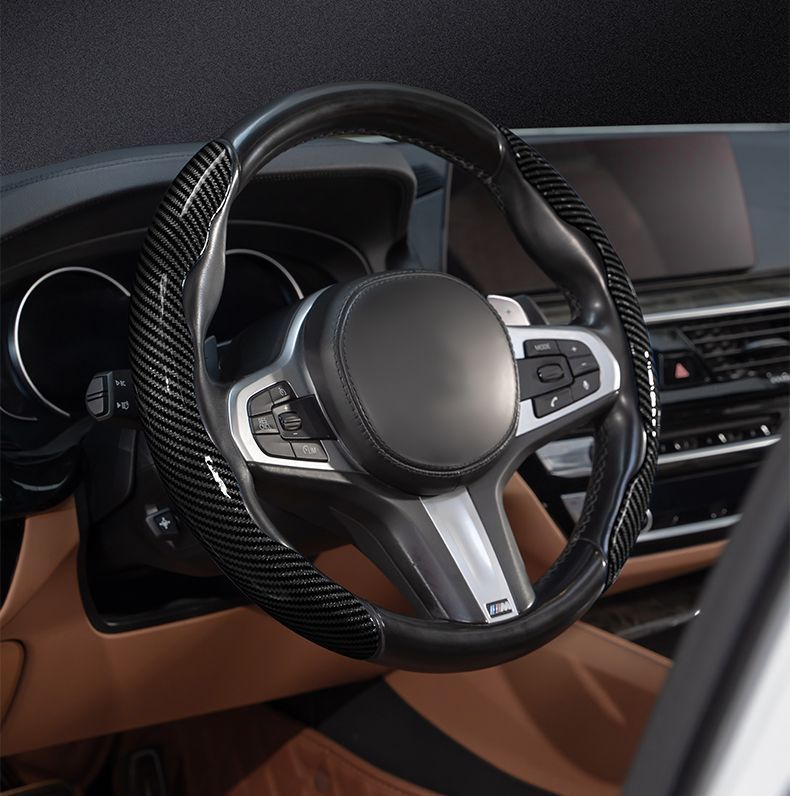 Car steering wheel cover laser pattern carbon fiber pattern car handle cover waterproof sweat-proof non-slip car steering wheel card cover