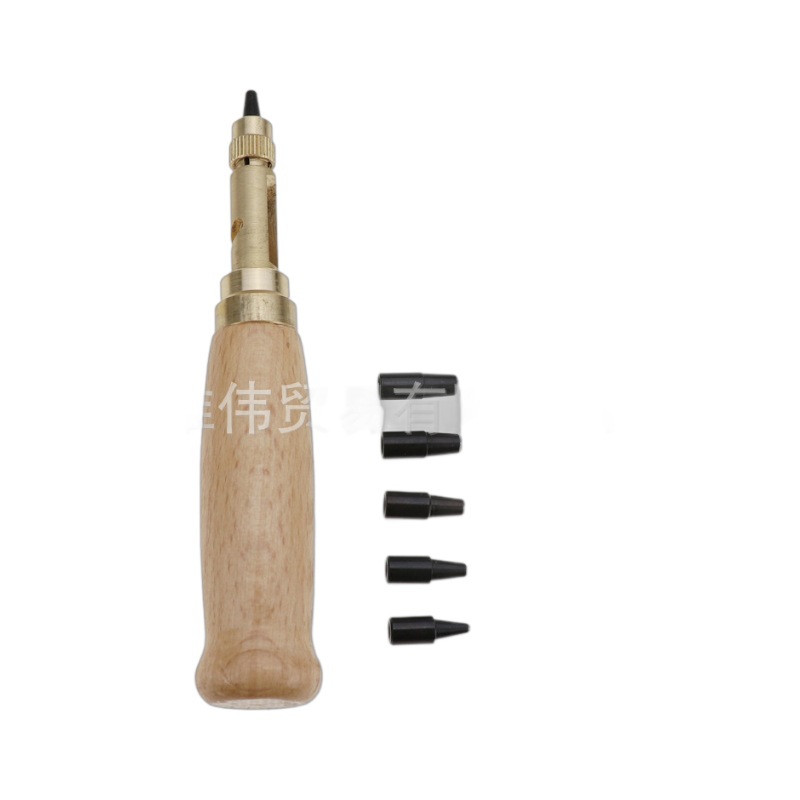 Punzón de cinturón automático reemplazable punzón de cinturón de cabeza múltiple silenciador punzón de cinturón punzón giratorio Juego de 6 piezas (punzón de cinturón)