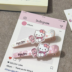 かわいい桜猫一言クリップカモノハシクリップ新しい漫画ガールハート前髪クリップ甘いインスタイルヘアクリップ