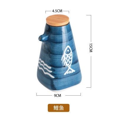 Suministros de cocina de estilo japonés creativo cerámica condimento olla salsa olla vinagre botella salsa para el hogar botella de aceite traje condimento botella