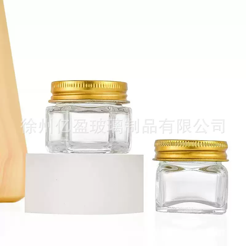 现货15g六棱瓶15g方形白虎膏瓶30g青草膏玻璃瓶药油冻伤膏分装瓶