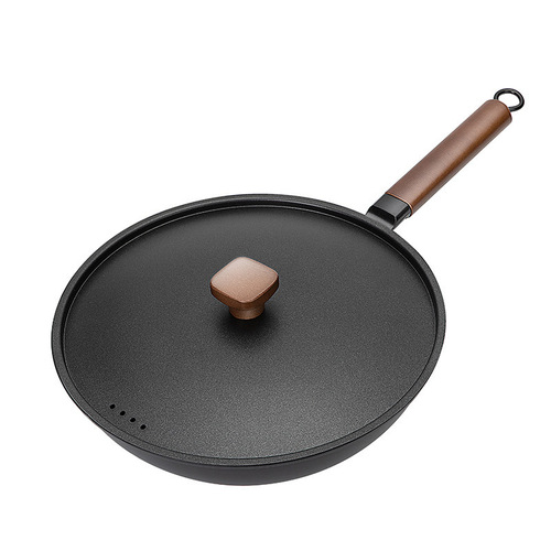 New refined iron uncoated non-stick pan induction cooker gas stove universal pan frying all-in-one manufacturer wholesale