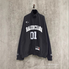 実写25ss B家10号サッカースポーツジャケットファッション男女ジッパーコート