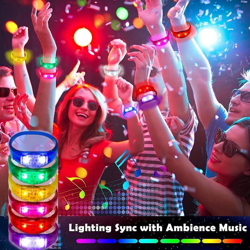 Christmas Halloween 24 Led Glow Bracelets Sound Activated