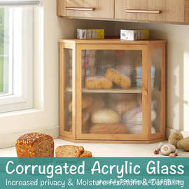 竹制面包箱双层厨房收纳整理盒食品储存台面收纳箱面包盒