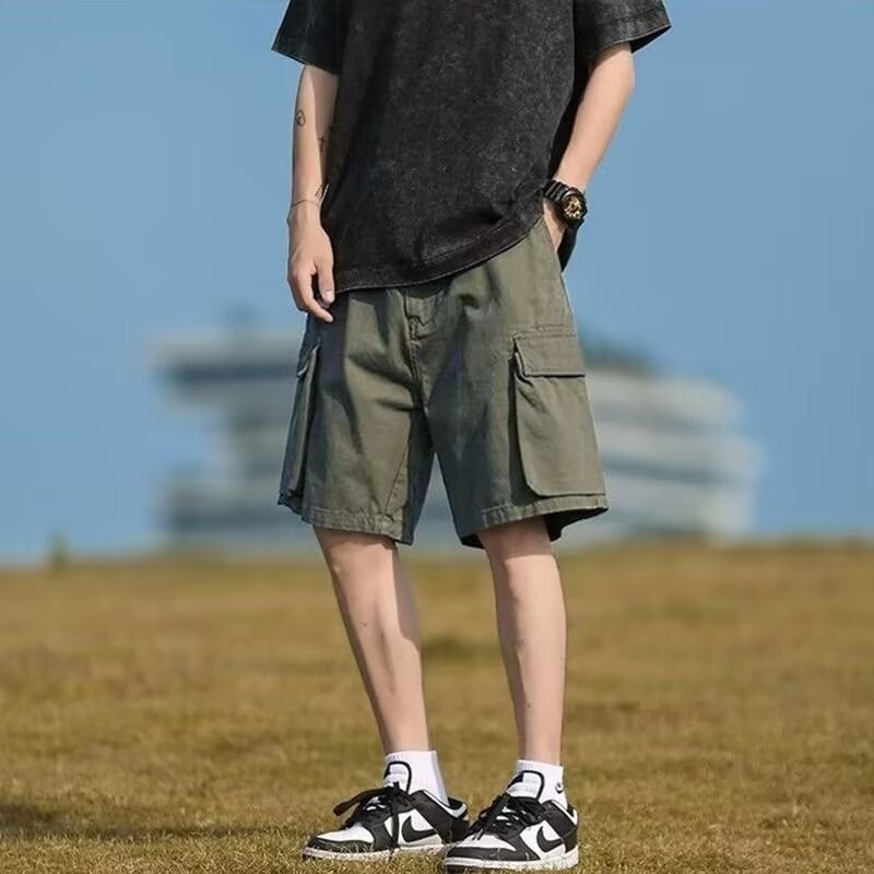 Tooling Shorts Men's Summer American Style Loose Retro Five-point Pants Medium Pants Five-point Pants 5 Outer Wear Casual Shorts