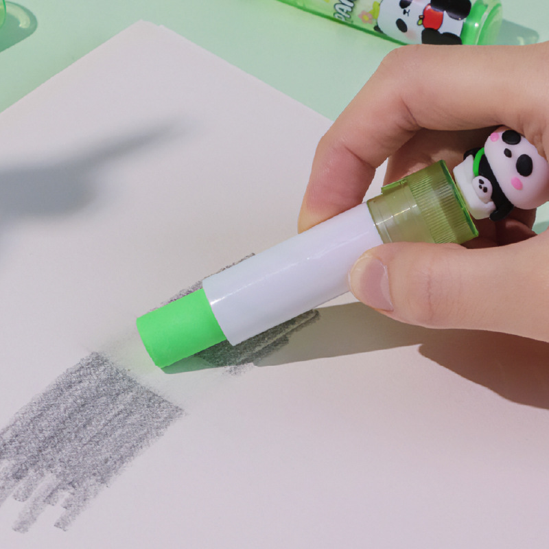 KUKI Keqijia Lipstick Eraser Panda de alto valor Dibujos animados creativos Lápiz lindo Niños Estudiantes de primaria Piel