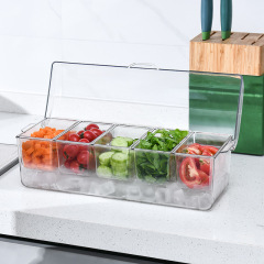 キッチン収納ボックス寿司野菜サラダフルーツ弁当箱透明長方形プラスチック蓋付き冷蔵庫タッパー