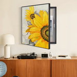 盈浩北欧风向日葵手绘电表箱画高级配电箱遮挡装饰画挂画铝合金框