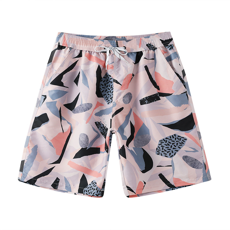 Pantalones de playa de poliéster personalizados cinco pantalones cortos de piel de桃o rápido secado digital impresión de pantalones de playa para dibujar logotipo personalizado