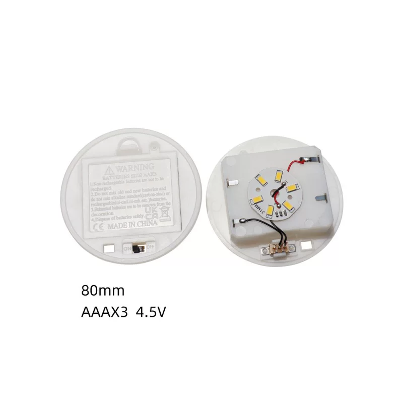 Round battery case, copper switch key, diameter 80mm, 80mm, 5v