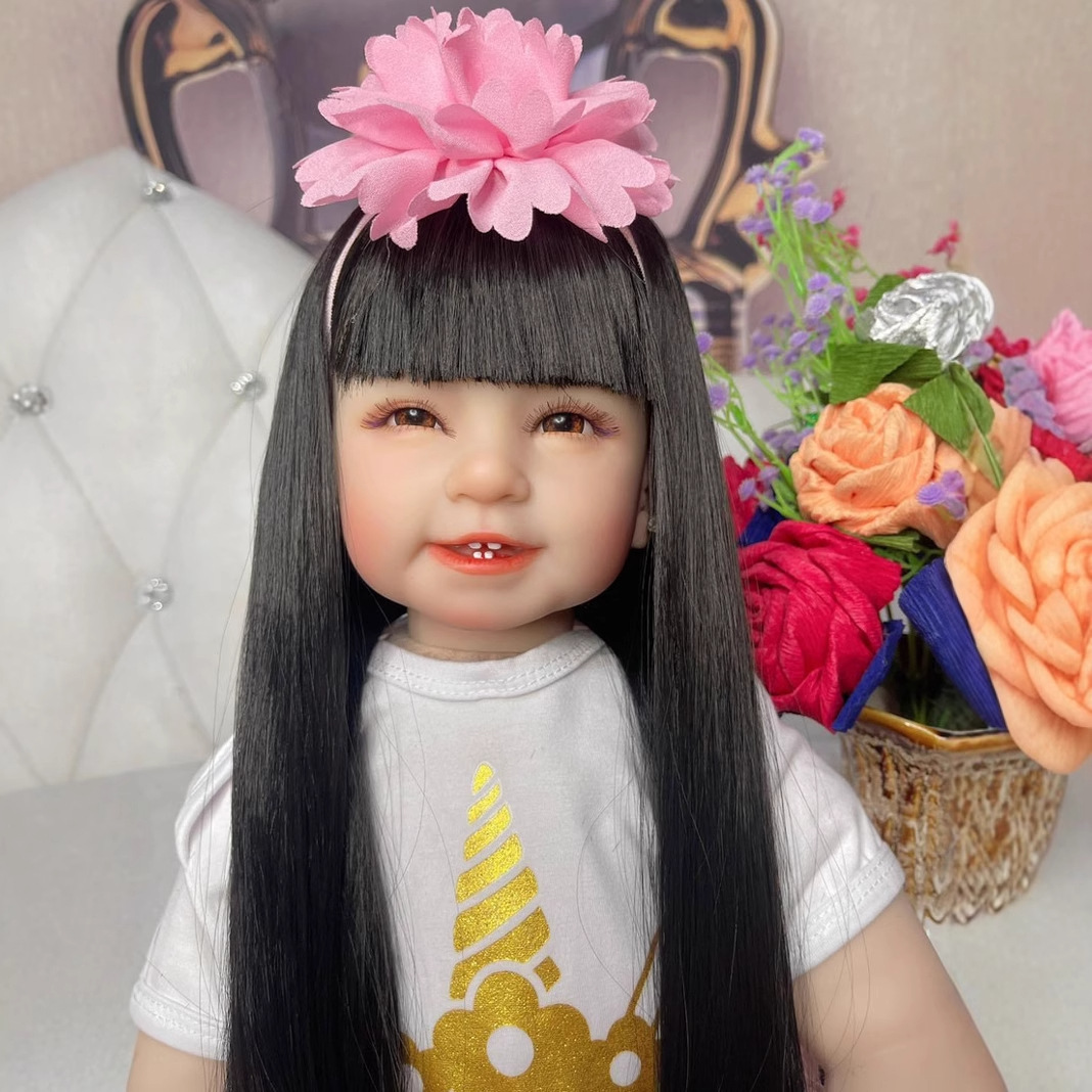 60cm cuatro dientes bebé Pelo Largo princesa muñeca