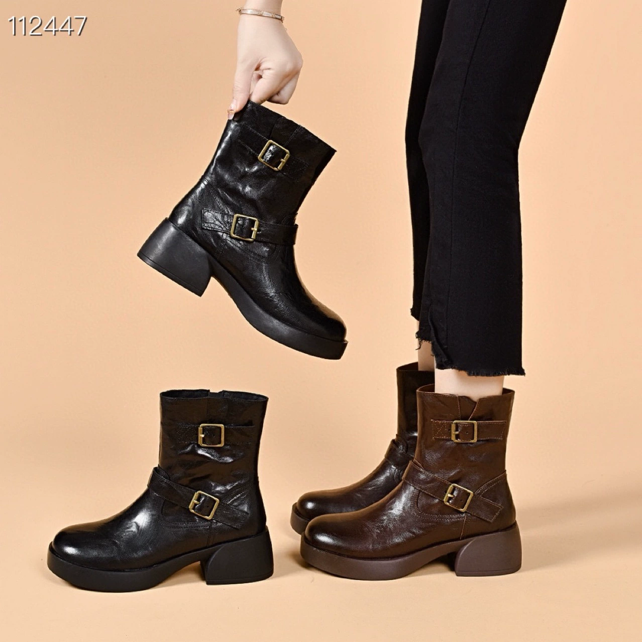 Мартенс, зимняя тёплая кожаная обувь low boots, модные туфли, коровья кожа