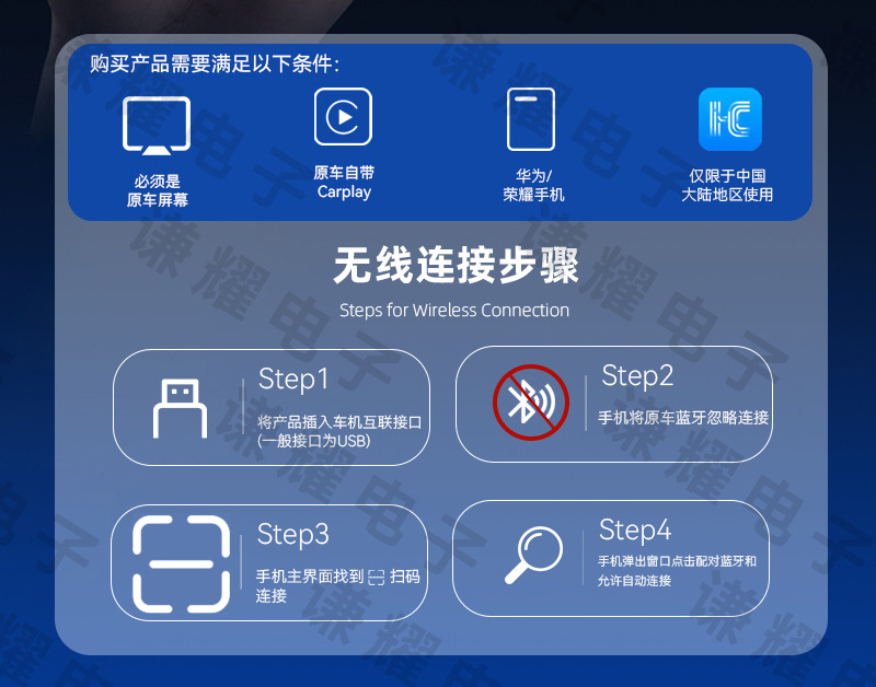 Best-selling wired CarPlay to HiCar module, smart car connectivity box, wireless Huawei HiCar box