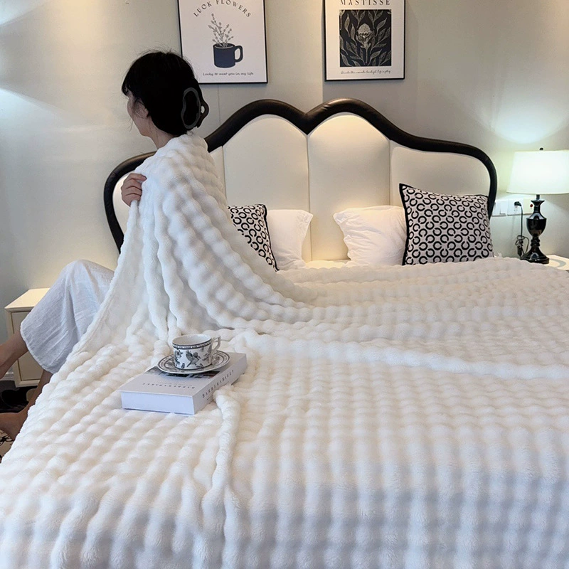 Winter flannel coral duvet, increased thickness