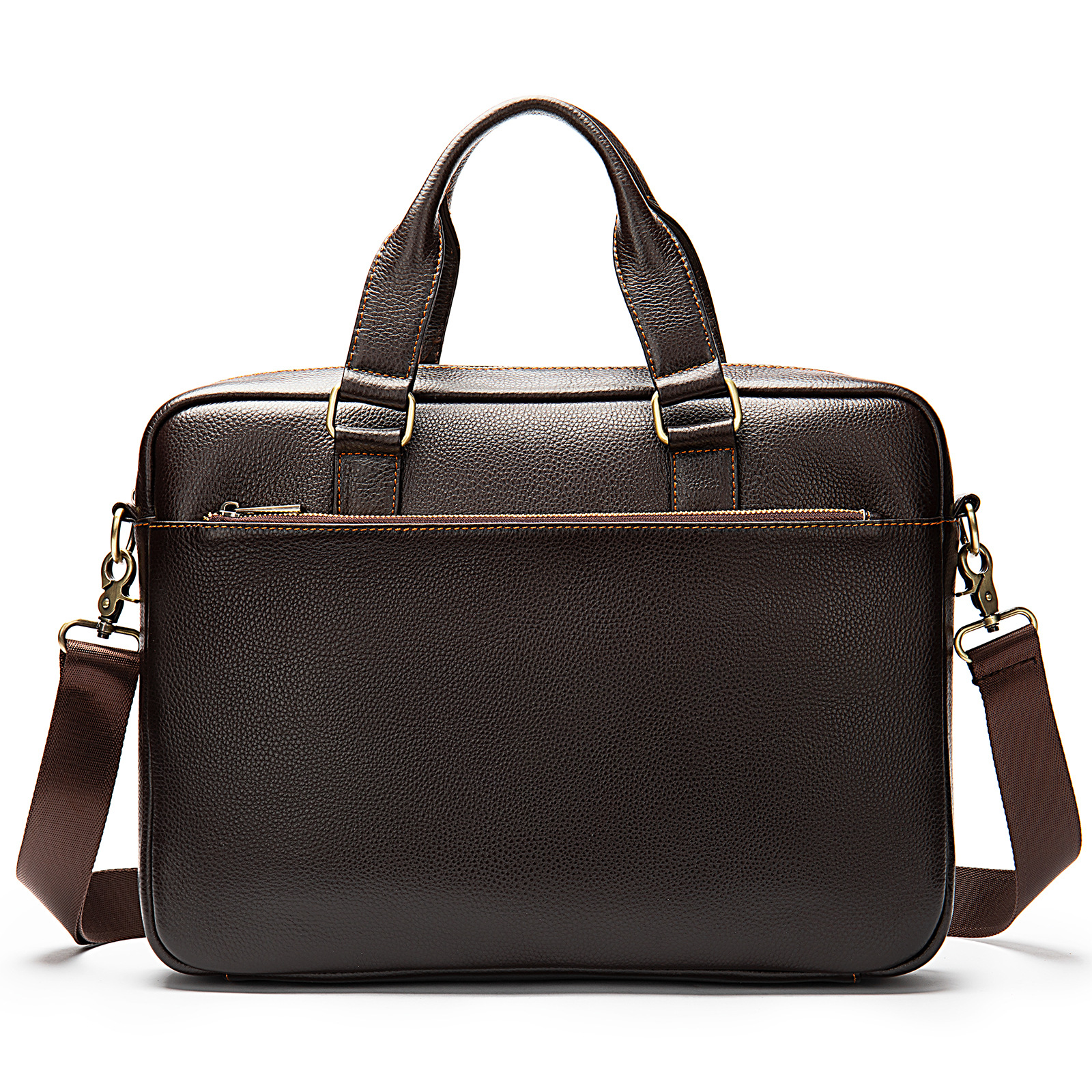 Men's Premium Business Leather Briefcase Handbag Large Capacity For Laptops And Tablets High-End Feel_voghion.com