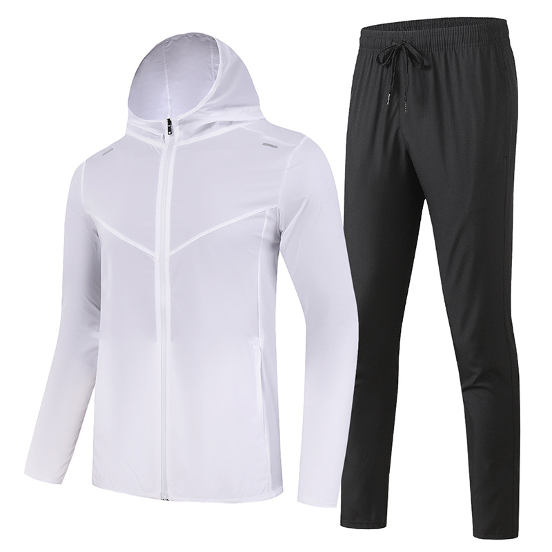 Traje deportivo de carrera de verano Chaqueta de secado rápido para hombres Nuevo entrenamiento de carrera matutina Montar ropa de protección solar Montañismo ropa transpirable image 4