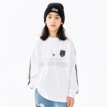 DK童装秋装新款高街复古女童男童长袖T恤中大童儿童休闲宽松上衣