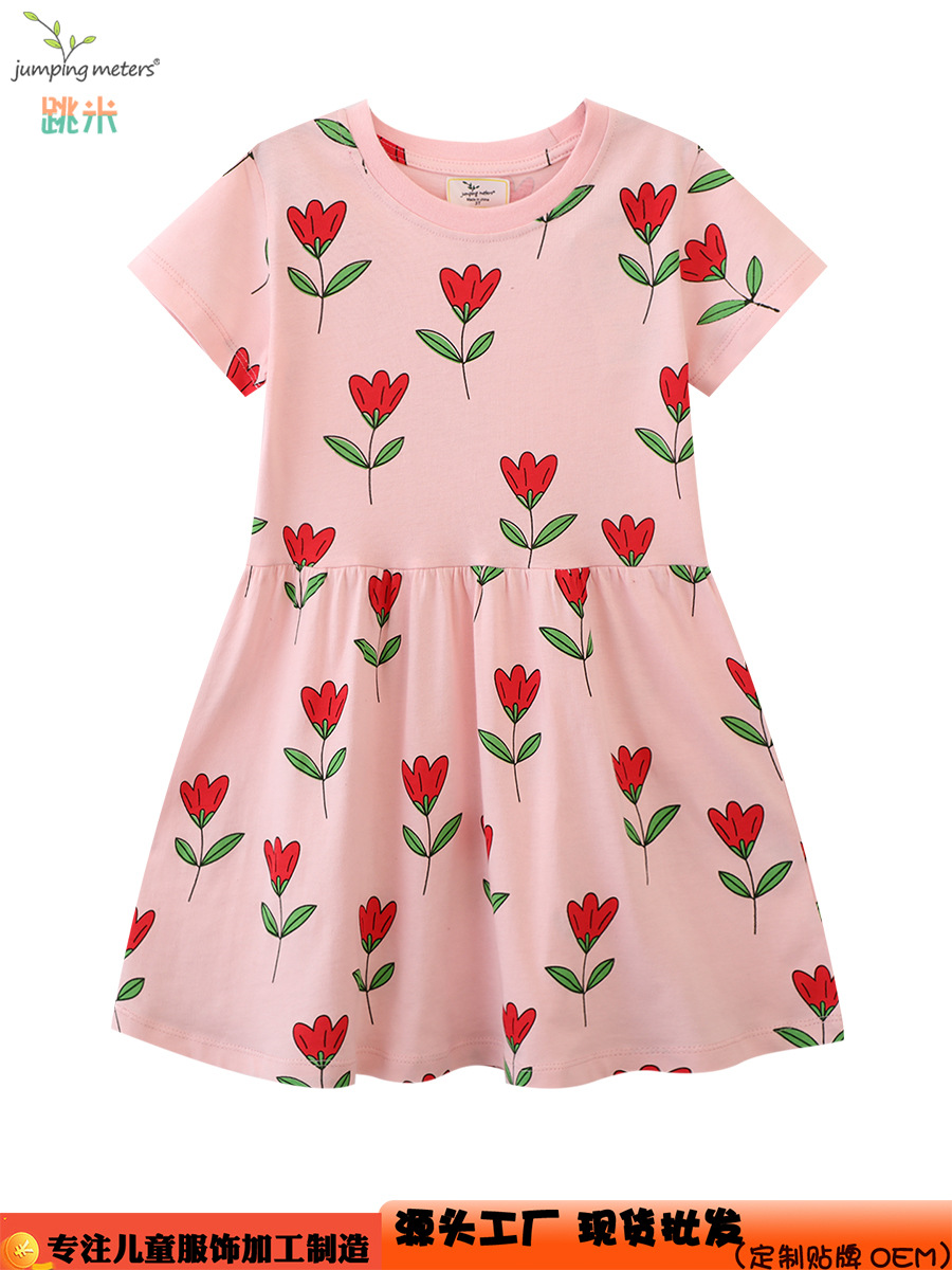 Falda infantil Jumping Meters, novedad de verano 2026, ropa infantil europea y americana, vestido de punto bonito para niñas