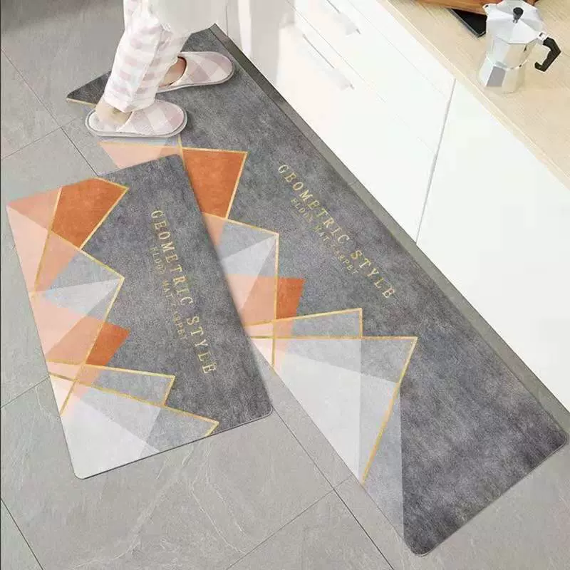 跨境一件代发北欧厨房地垫长条吸水吸油防滑脚垫进门垫工厂批发