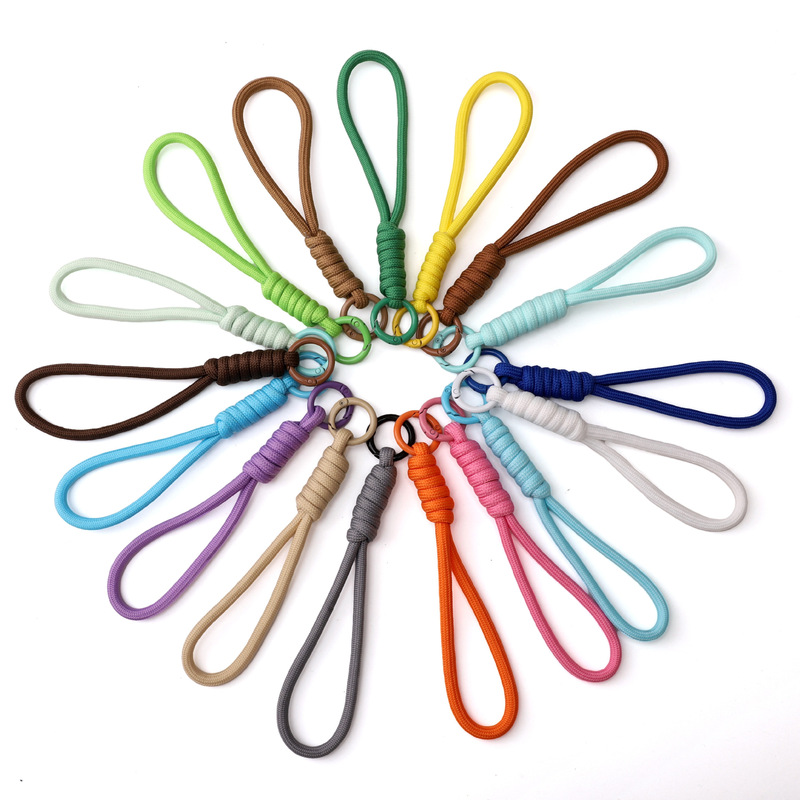 Polyester Versatile Single-Strand Paracord Keychain Key Ring Handmade DIY Jewelry Backpack Buckle Mobile Phone Hanging Chain Accessories Buckle