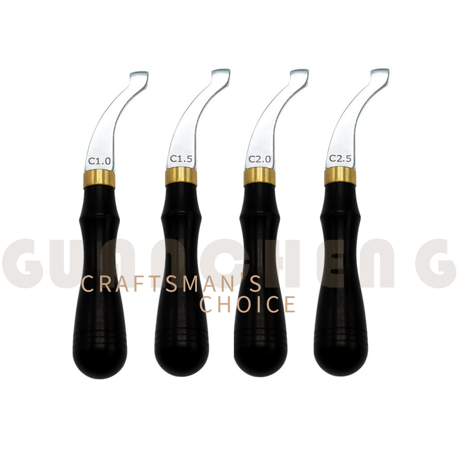 Ручной инструмент для обработки кожи с ручкой из эбенового дерева, одиночный арочный край, пресс для обрезки кожи 1-2,5 мм, инструмент для обработки кромок, шитье кромок кожи.