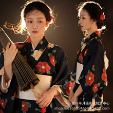 神明少女和服改良日式复古连衣裙约拍影楼写真主题服装可爱红茶花