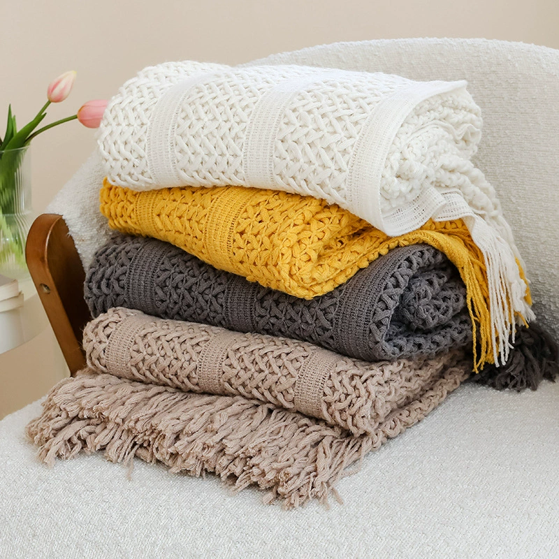 Трансграничный самолет авиационное одеяло высокого уровня сиесты Кондиционер одеяло для кемпинга отдыха Летнее прохладное путешествие вязаное одеяло