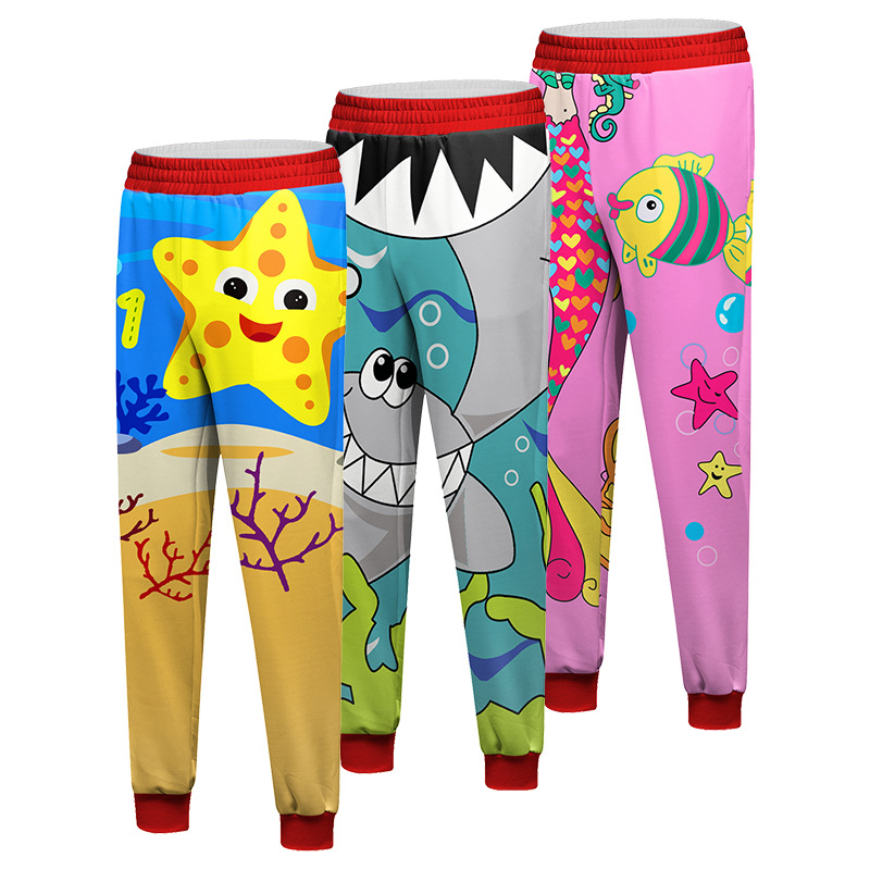 2021 children's 3D digital trousers boys' pants summer children's fashionable children's pants