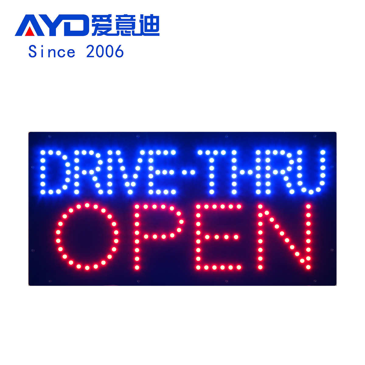 LED亚克力广告牌招牌餐厅免下车窗口标识 LED DRIVE THRU Sign