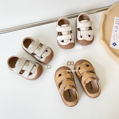 Women's Summer Leather Baby Sandals, Soft Soles for Toddlers, Walking Shoes for Infants and Children, Size 17-26